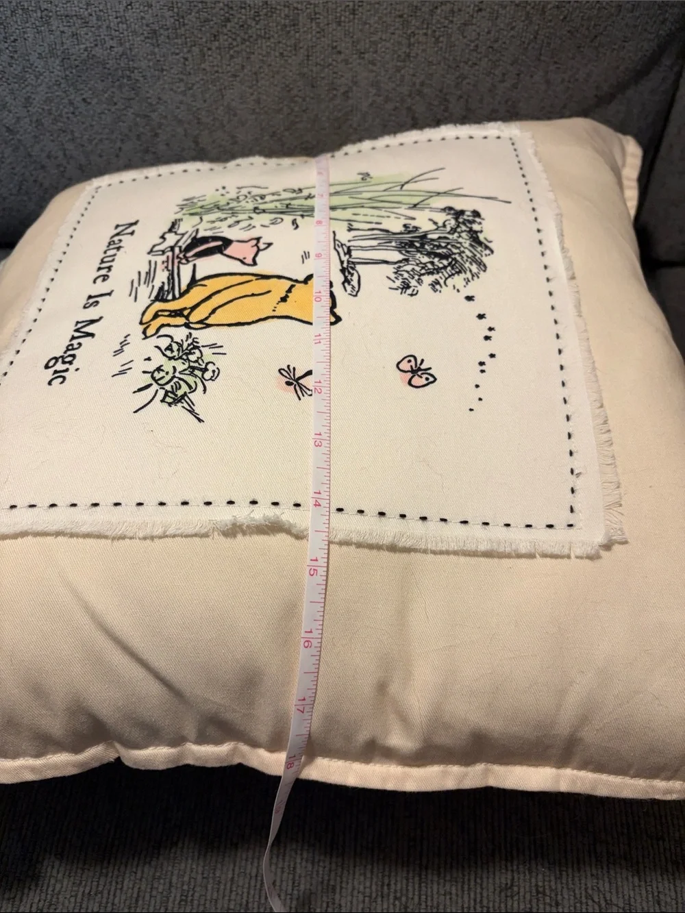 Berkshire Cream Accent Pillow with Yellow Winnie-the-Pooh Illustration